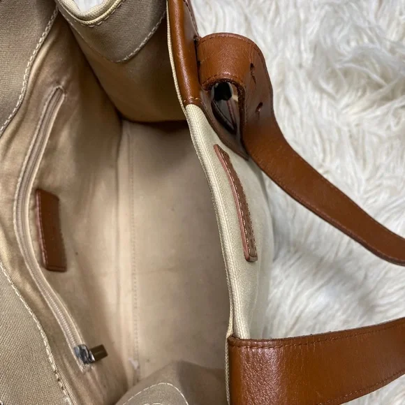 BURBERRY Tote Bag Canvas Beige Authentic - Picture 10 of 16